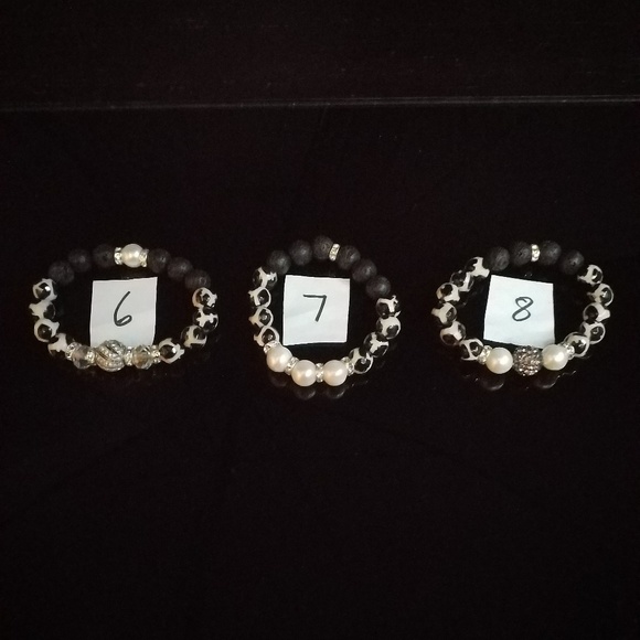 Beaded Stackable Bracelets W/Lava Rock - Picture 3 of 3